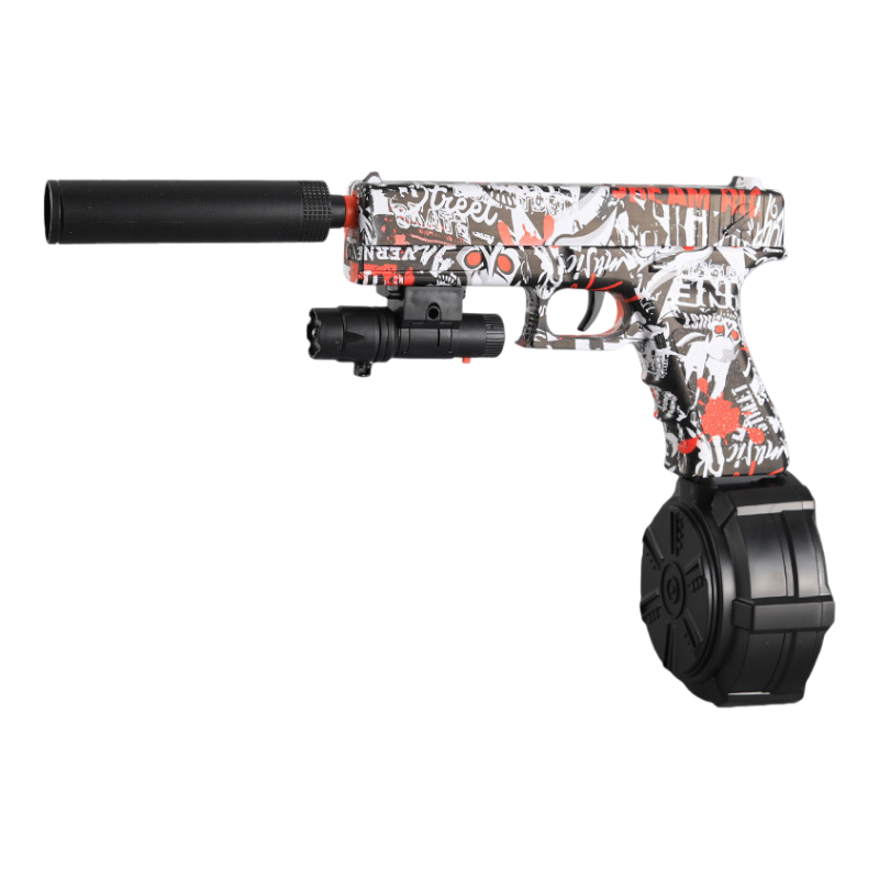 Glock 18 red and white graffiti gel blaster electric pistol for striking design