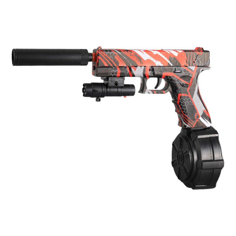 Glock 18 red graffiti gel blaster electric pistol for a unique look