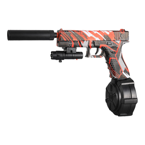 Glock 18 red graffiti gel blaster electric pistol for a unique look