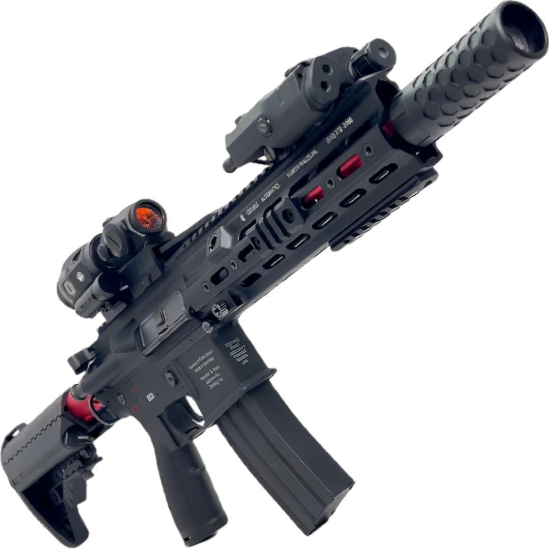 HK416D SMR XTL gel blaster with high-performance metal internals and laser module.