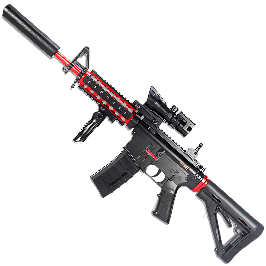 M4A1 gel blaster with a red color