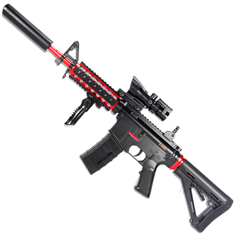 M4A1 gel blaster with a red color