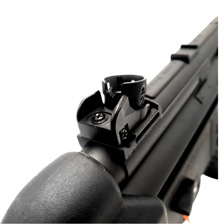 MP5 orby gun black edition with a firing range of 25 meters and smooth blowback action.