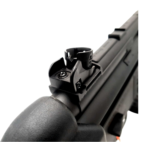 MP5 orby gun black edition with a firing range of 25 meters and smooth blowback action.