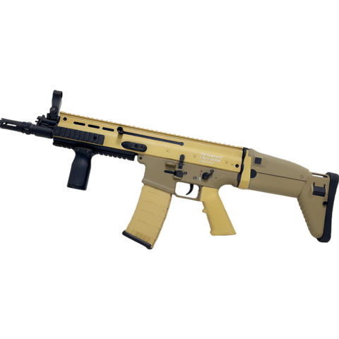 SCAR AK16 gel blaster by DEKAI with nylon gearbox, ergonomic handgrip, and reliable battery system.