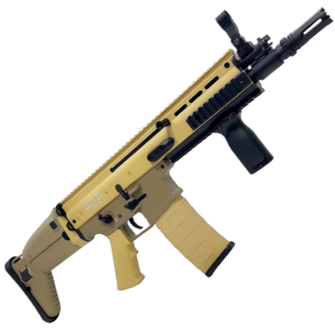 SCAR AK16 gel blaster by DEKAI featuring nylon body, adjustable stock, and rechargeable battery.