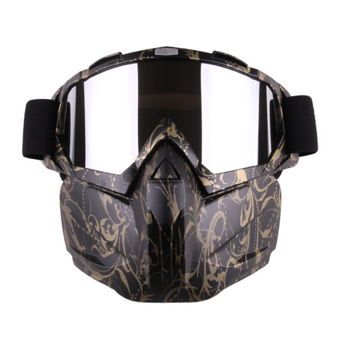 Shatter-resistant Gel Blaster goggles mask with integrated lower face shield