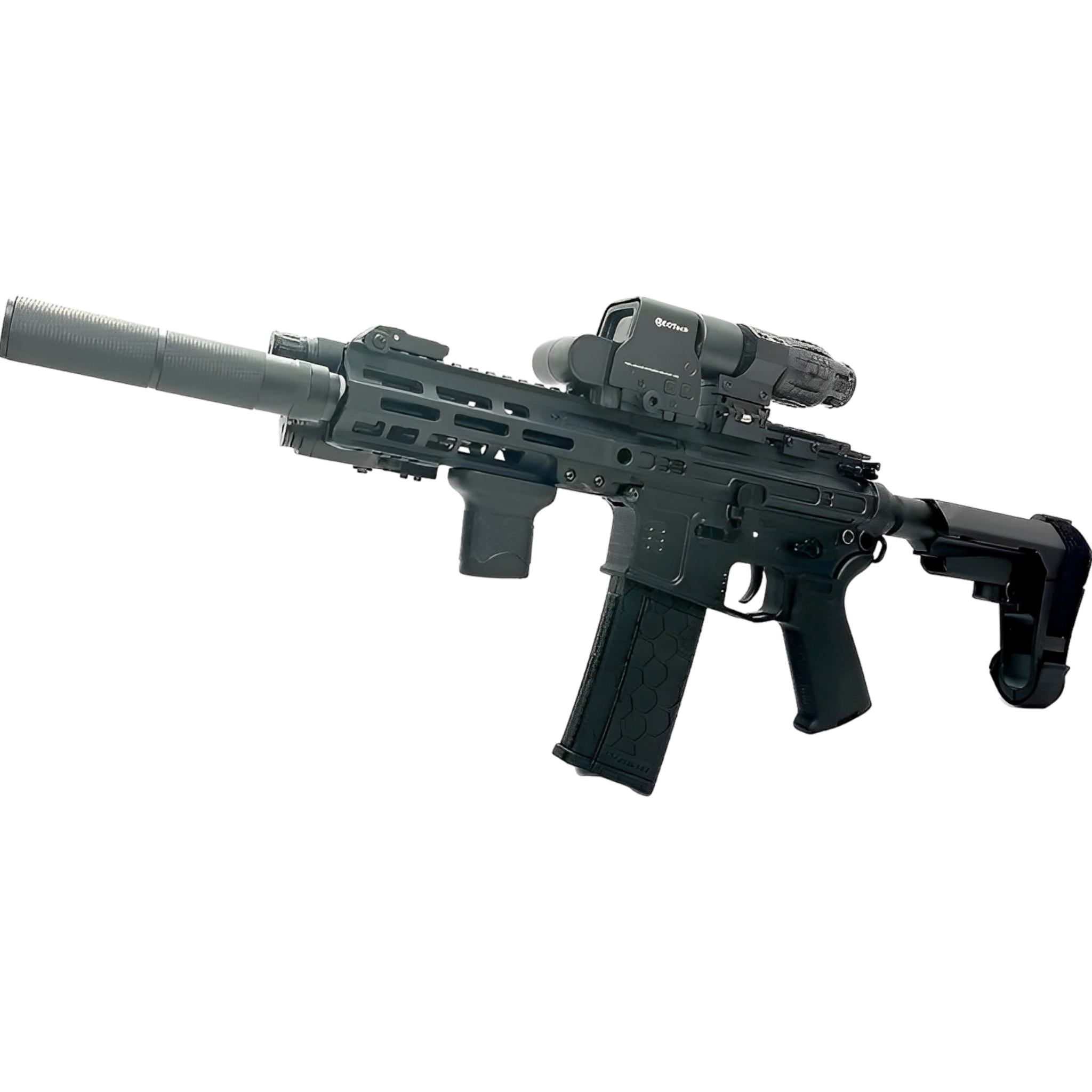 SLR 3 black gel blaster with realistic nylon body, ideal for immersive gel blasting battles.