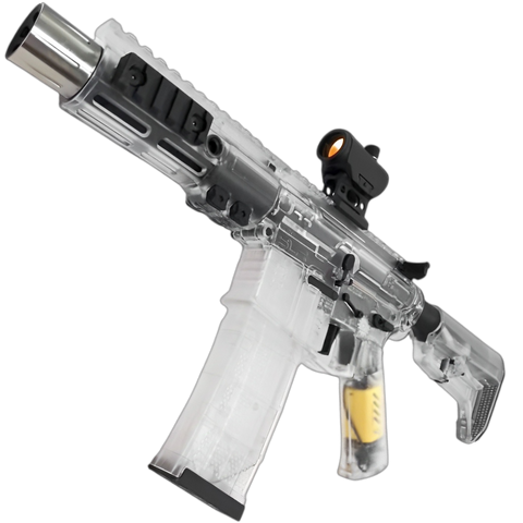 SLR 5.0 Gel Blaster with metal gearbox, nylon body, and realistic blowback function for immersive battles.